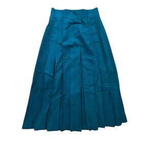 Talbots Vintage A-Line Pleated Wool Skirt Green SZ 6